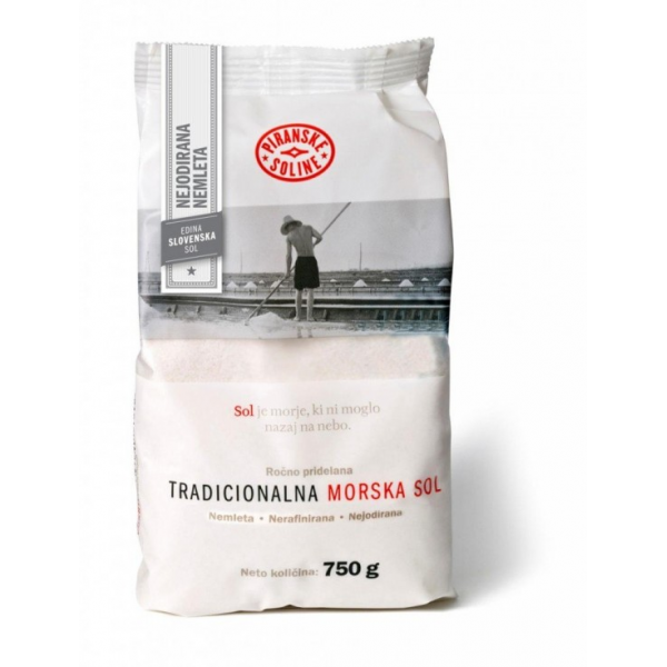 Tradiční mořská sůl 750g v tašce - hrubá, nerafinovaná