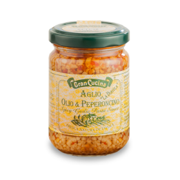Česnek, olivový olej a chilli papričky 130g