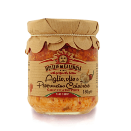 Česnek a kalábrijské chilli v oleji 180g