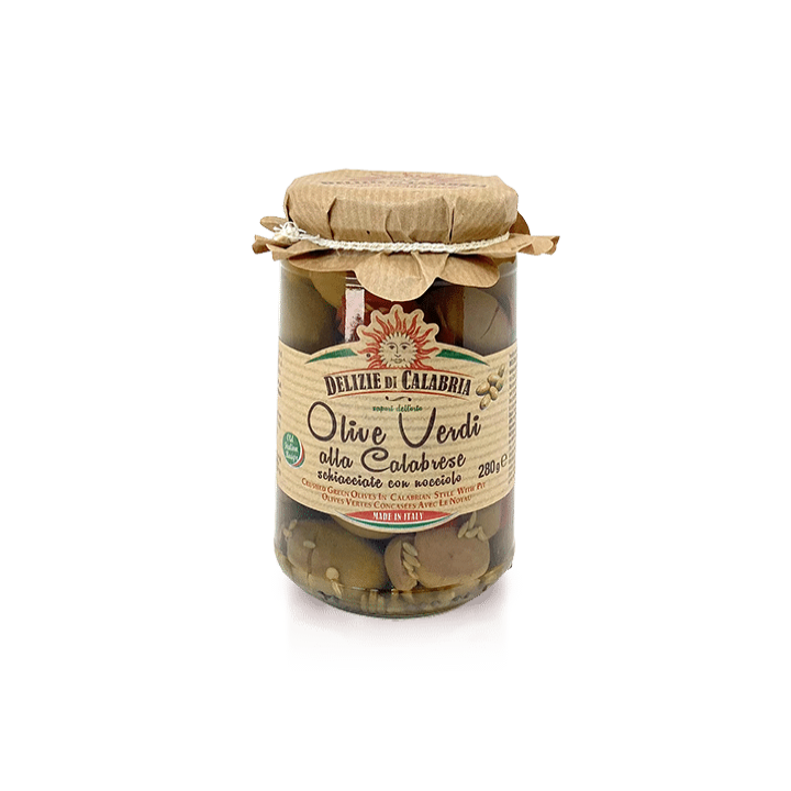 Drcené zelené olivy s peckou 280g