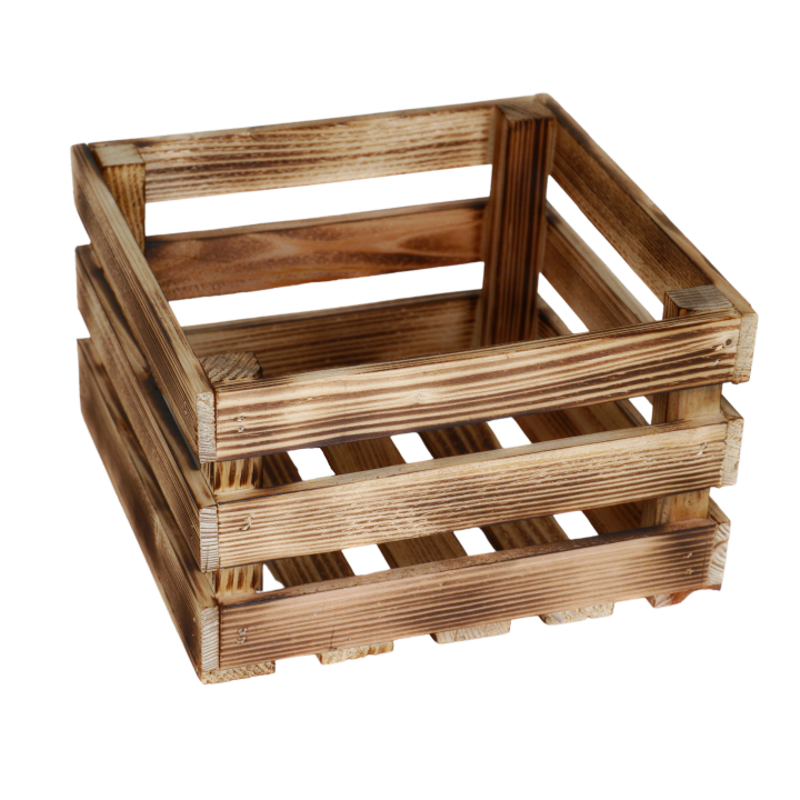 Dřevěná bedýnka k dárkovému balíčku – střední (26 × 26 cm)