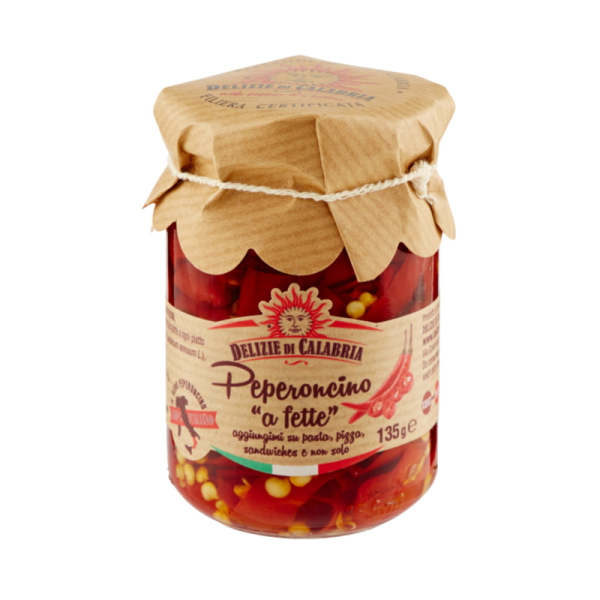 Kalábrijské chilli papričky nakrájené 135g