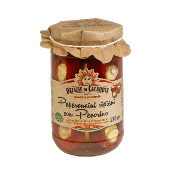Chilli papričky plněné sýrem Pecorino 270g