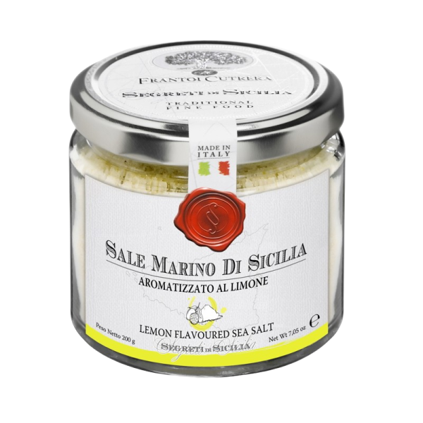 Sicilská mořská sůl ochucená - citrón. Sklo 200g.
