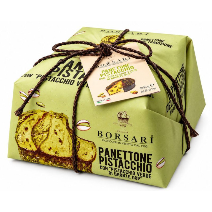 Panettone s pistáciovým krémem a hořkou čokoládou 1000 g
